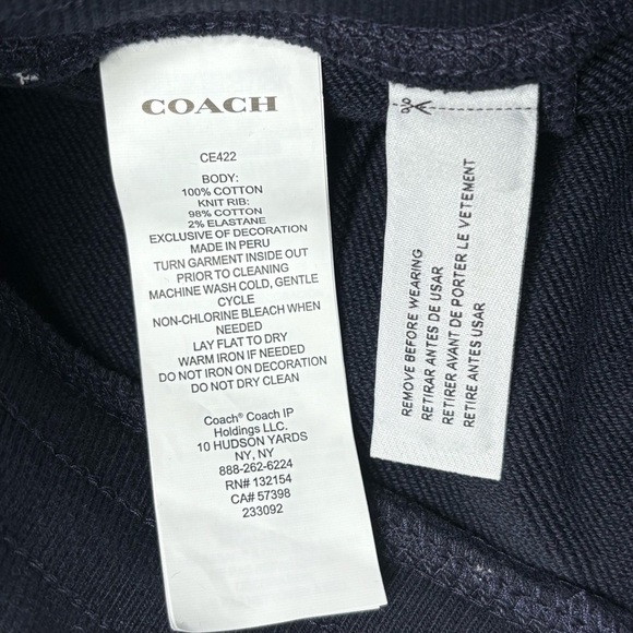 COACH A-Line Short Mini Skirt Navy White Logo - Picture 9 of 10